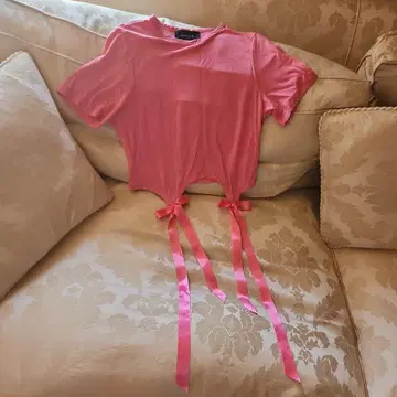 Simone Rocha 핑크 M 사이즈 리본 포함 티셔츠