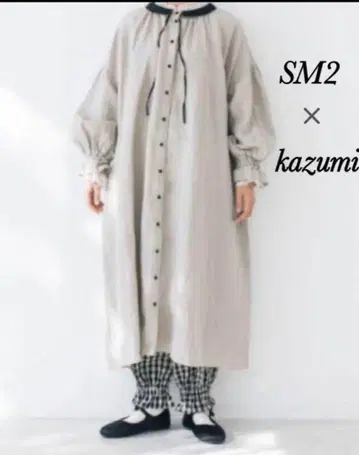 SM2 kazumi 콜라보 겉옷 앞뒤 착용 원피스 린넨 100%