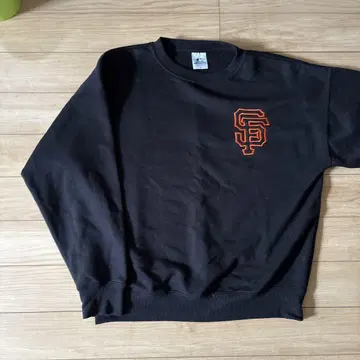 MLB SF 로고 블랙 맨투맨 M