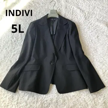 INDIVI 인디비 자켓 빅 사이즈 오피스 블랙 스트라이프