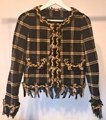 나인 노카라 체크 무늬 자켓 트위드 일본제 나인 수트