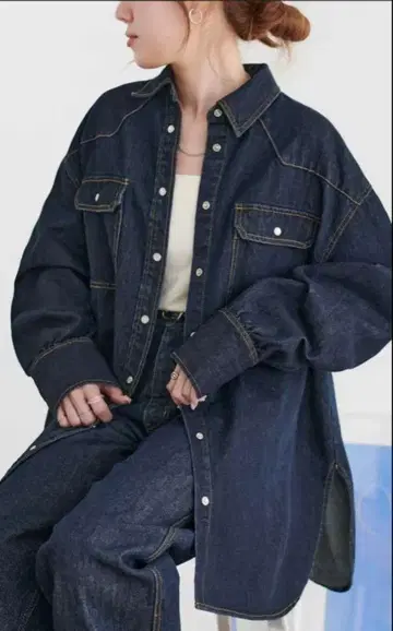 택 포함 미사용 새상품 디스코트 DISCOAT 데님 웨스턴 셔츠