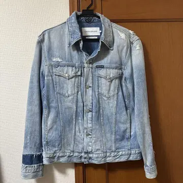 CALVIN KLEIN JEANS 데미지 데님 자켓 L