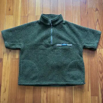 KAVU 올리브 그린 플리스 자켓 하프 지퍼 M 사이즈
