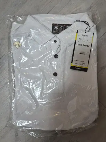 DESCENTE 화이트 피케 셔츠 L 사이즈 20SS SAMPLE