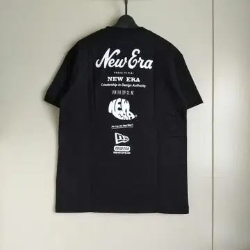뉴에라 무라사키 스포츠 별주 백 프린트 티 블랙 L 새상품