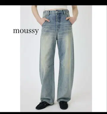 MOUSSY 드롭 웨이스트 커브 스트레이트