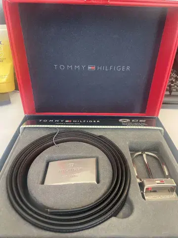 TOMMY HILFIGER 블랙 브라운 벨트 세트