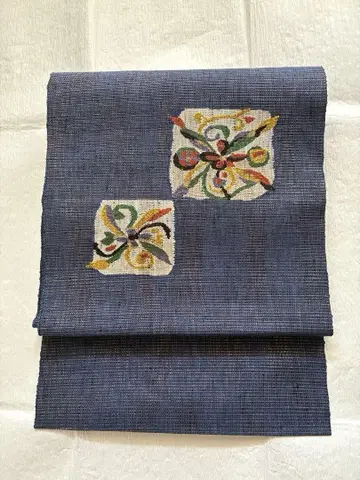 순수 실크 8촌 나고야 오비(약 24cm) 맞추기 쉬운 태고 패턴