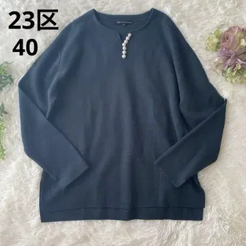 [ 새상품급 ] 23구 울 블렌드 라인 펄 풀오버 40 니트