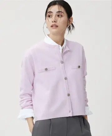 PLST 코튼 블렌드 메탈 버튼 가디건