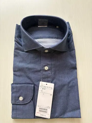 BEAMS HEART 다크 블루 긴팔 드레스 셔츠