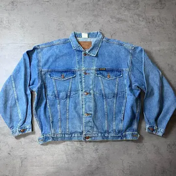 90s 할리데이비슨 데님 자켓 자수 택 가죽 패치 L