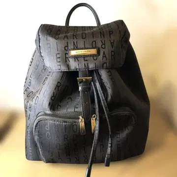 pierre cardin 로고 올 패턴 나일론 백팩 브라운