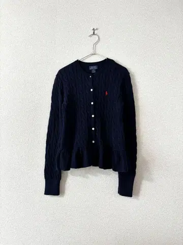 폴로 랄프 로렌 케이블 니트 페플럼 가디건 L 150