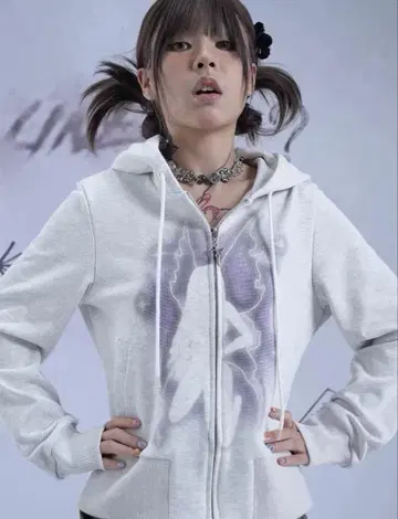 Fox Line 00s Y2K 갸루 그레이 퍼거