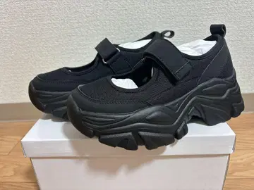 GRL 그레일 통굽 벨트 스니커즈 블랙 24cm