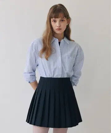 TTUDEMENT SEERSUCKER STRIPE SHIRT BLUE