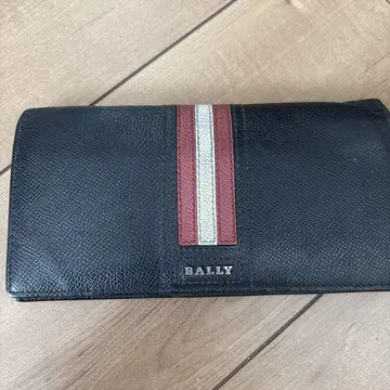 BALLY 장지갑 블랙 빨간색 스트라이프