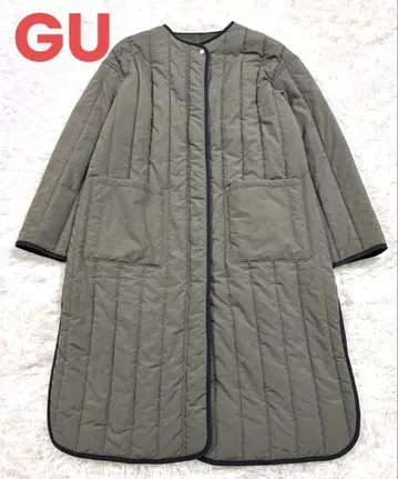 GU 히트 패디드 퀼팅 코트 올리브