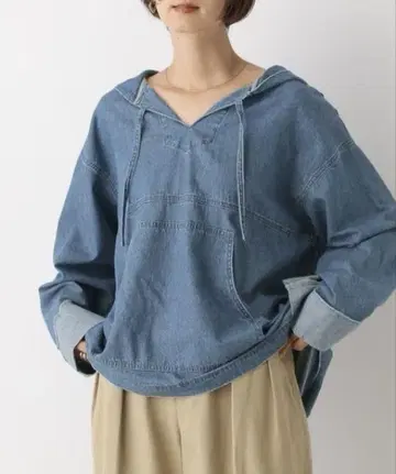 [ LEPSIM/렙심 ] 데님 아노락 데님 후디 후드티