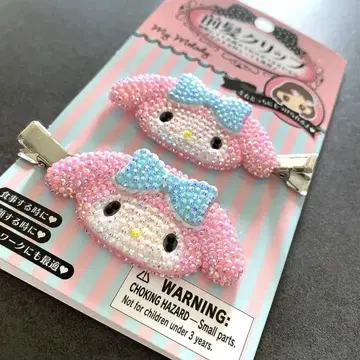 앞머리 클립 데코 마이멜로디 마이멜로 산리오 헤어 클립 헤어핀