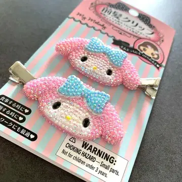 앞머리 클립 데코 마이멜로디 마이멜로 산리오 헤어 클립 헤어핀