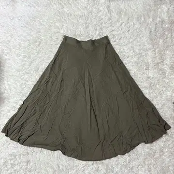 ef-de 플레어 스커트 S 롱 기장 플랑드르 카키 에프데 코튼