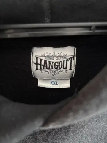 HANGOUT 블랙 후드티 XXL