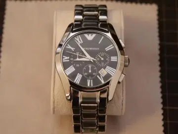 Emporio Armani 손목시계 크로노그래프 블랙