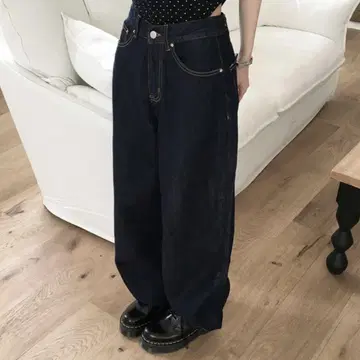 논페이드 와이드 데님 팬츠