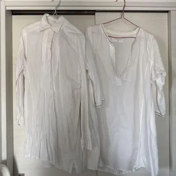 Kleid und Co 화이트 린넨 7부 소매 긴팔