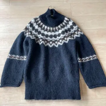 마감 임박 [BATONER] 노르딕 스웨터 네이비