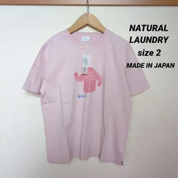 NATURAL LAUNDRY US 코튼 천축 셔츠 프린트 T셔츠
