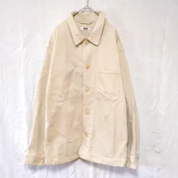 UNIQLO 유니클로 코튼 셔츠 자켓 베이지 L