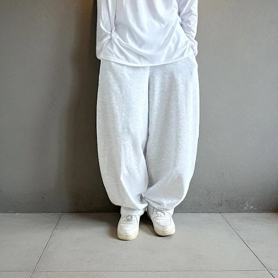 Balloon Wide Sweatpants Training Banding Jogger Brushed