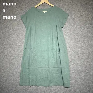 mano a mano 린넨 믹스 반팔 셔츠 원피스 사이드 포켓 포함
