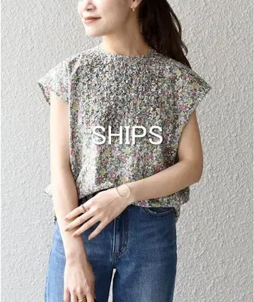 [새상품급] SHIPS LIBERTY 프론트 프릴 블라우스