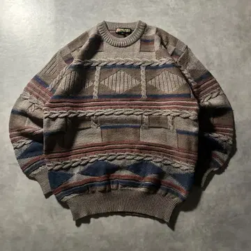 빈티지 노르딕 케이블 레트로 디자인 니트 스웨터