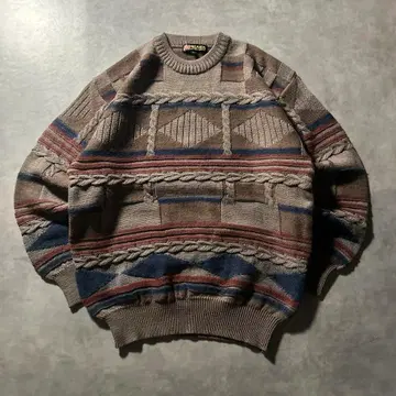 빈티지 노르딕 케이블 레트로 디자인 니트 스웨터