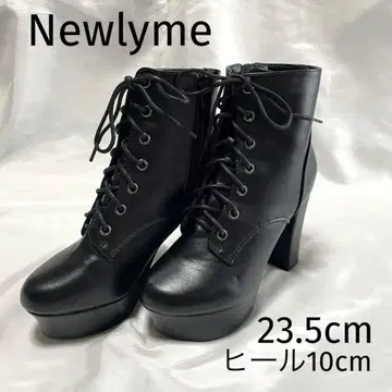 [Newlyme] 슬림 레그 레이스업 숏 팬츠 하이힐 통굽 새상품급