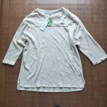 CELLIANT 와플 T셔츠 XL 아이보리 7부 소매