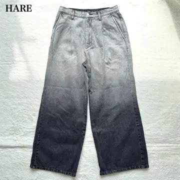 HARE 그라데이션 데님 팬츠 그레이 블랙 S