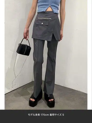 그레이 비대칭 슬랙스 S