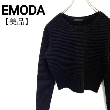 [ 새상품급 ] EMODA 비침 크롭 기장 긴팔 니트