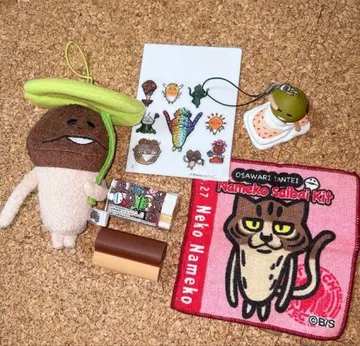 나메코 재판 키트 나메코 지우개 마스코트 피규어 스트랩 손수건