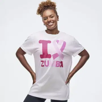 I ZUMBA 핑크 리본 T셔츠 화이트