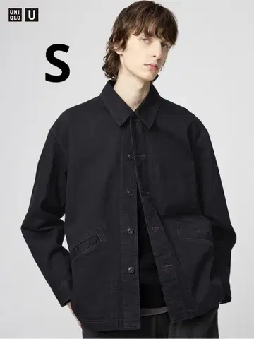 유니클로U 오버 사이즈 컬러 데님 자켓 S 블랙 UNIQLO U