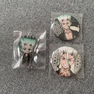 Dr.STONE 백귀야행 이시가미 센쿠 캔뱃지 아크링 키링