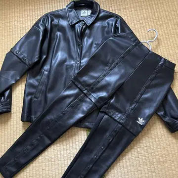 adidas 페이크 가죽 자켓 & 팬츠